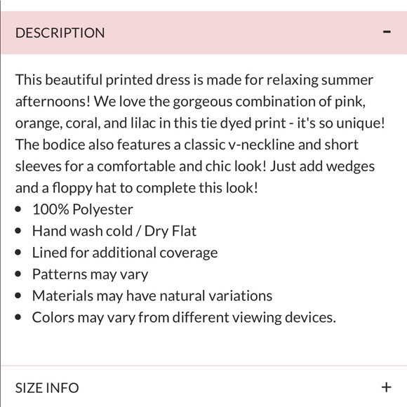 NWOT Pink Lily Shirt Dress - Picture 5 of 6